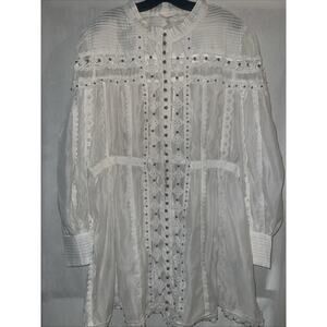 L’atiste White 2X See Through Dress Silver Beads